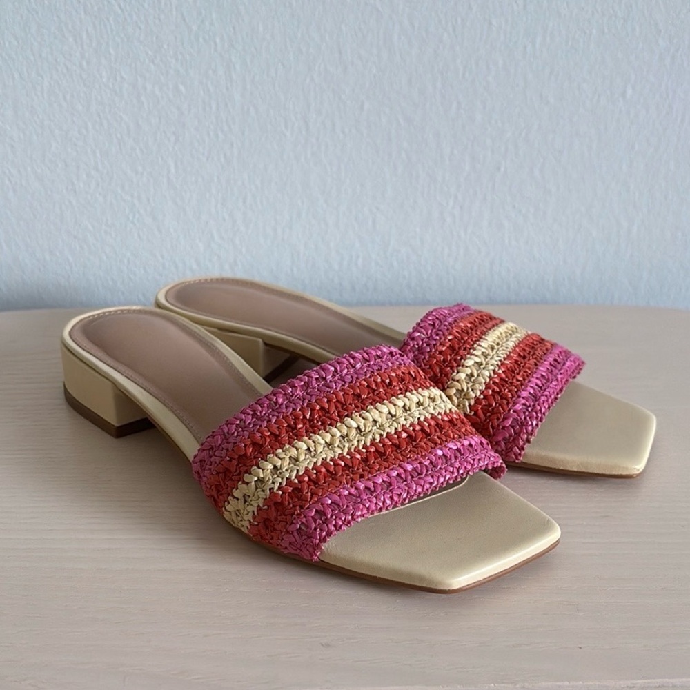 Maeve Raffia Slip-On Sandals